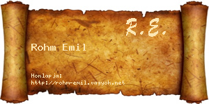 Rohm Emil névjegykártya