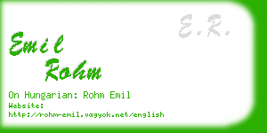 emil rohm business card